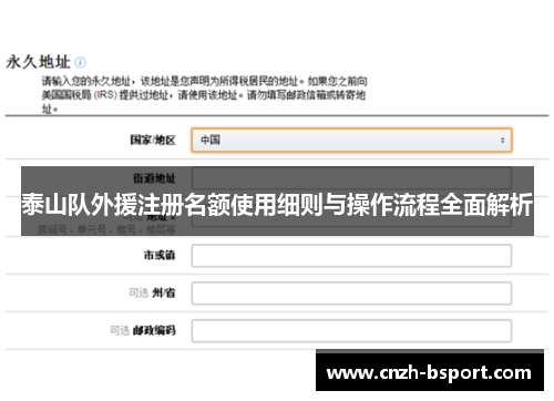 泰山队外援注册名额使用细则与操作流程全面解析 泰山队外援注册名额使用细则与操作流程全面解析